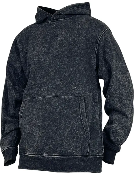 BTF24016 ACID WASH PULLOVER HOODY