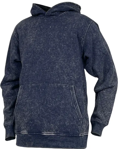 BTF24016 ACID WASH PULLOVER HOODY