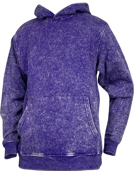 BTF24016 ACID WASH PULLOVER HOODY