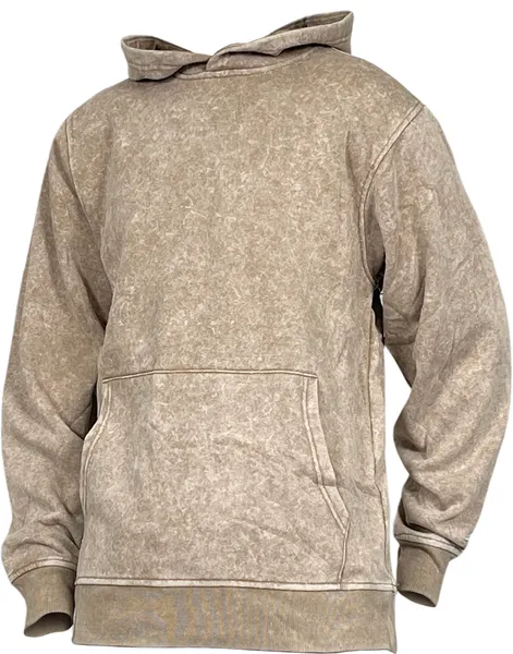 BTF24016 ACID WASH PULLOVER HOODY