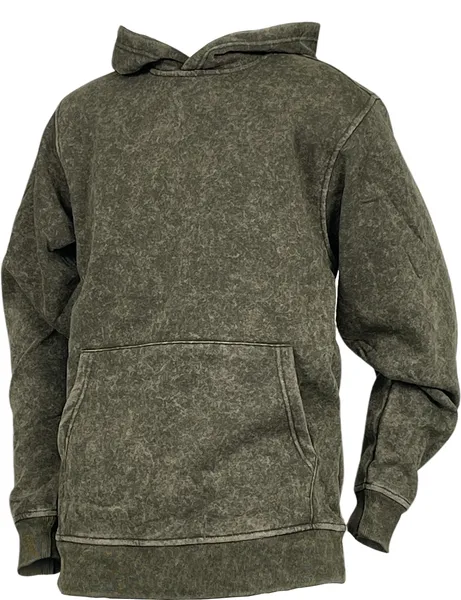 BTF24016 ACID WASH PULLOVER HOODY