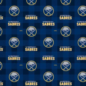 BUFFALO SABRES-Buffalo Plaid Fleece-100% Polyester-1190SAB