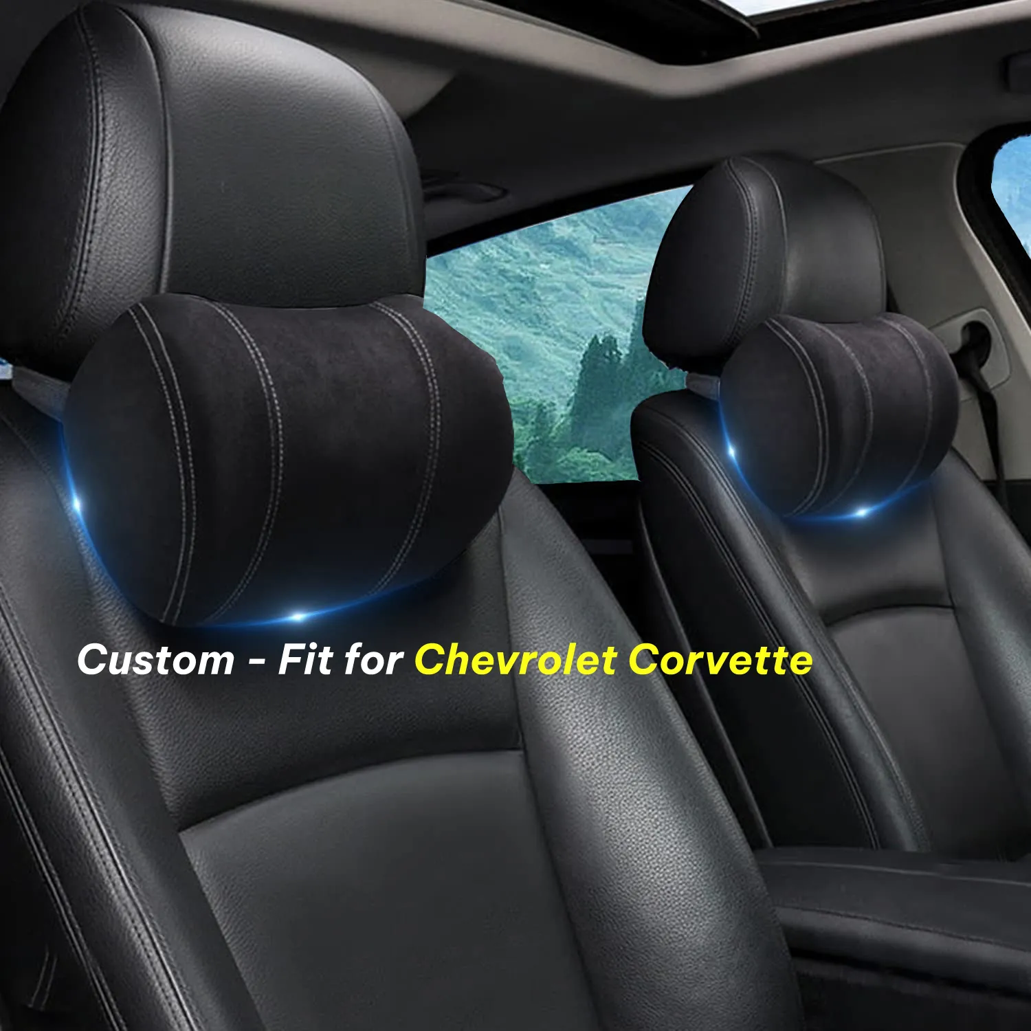 Car Headrest (2 PCS), Custom-Fit For Car, Update Version Premium Memory Foam Car Neck Pillow WACC227