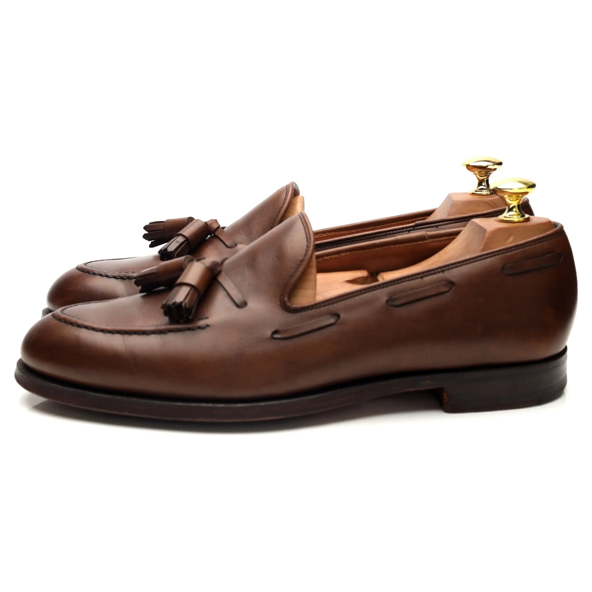 'Cavendish 2' Brown Leather Tassel Loafers UK 8 E