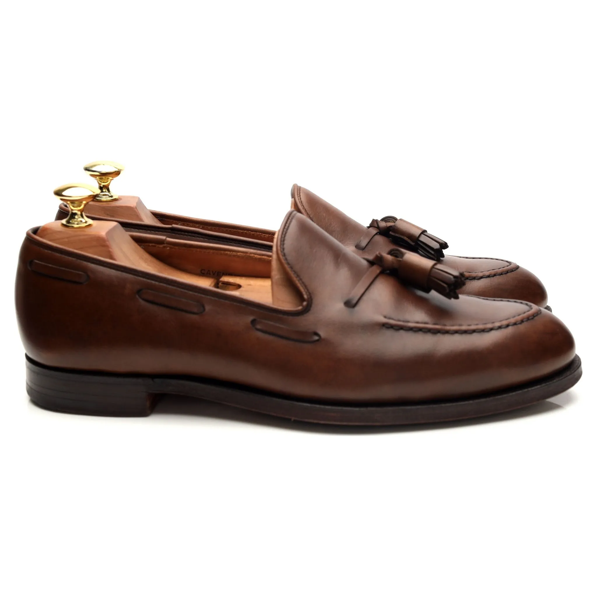 'Cavendish 2' Brown Leather Tassel Loafers UK 8 E