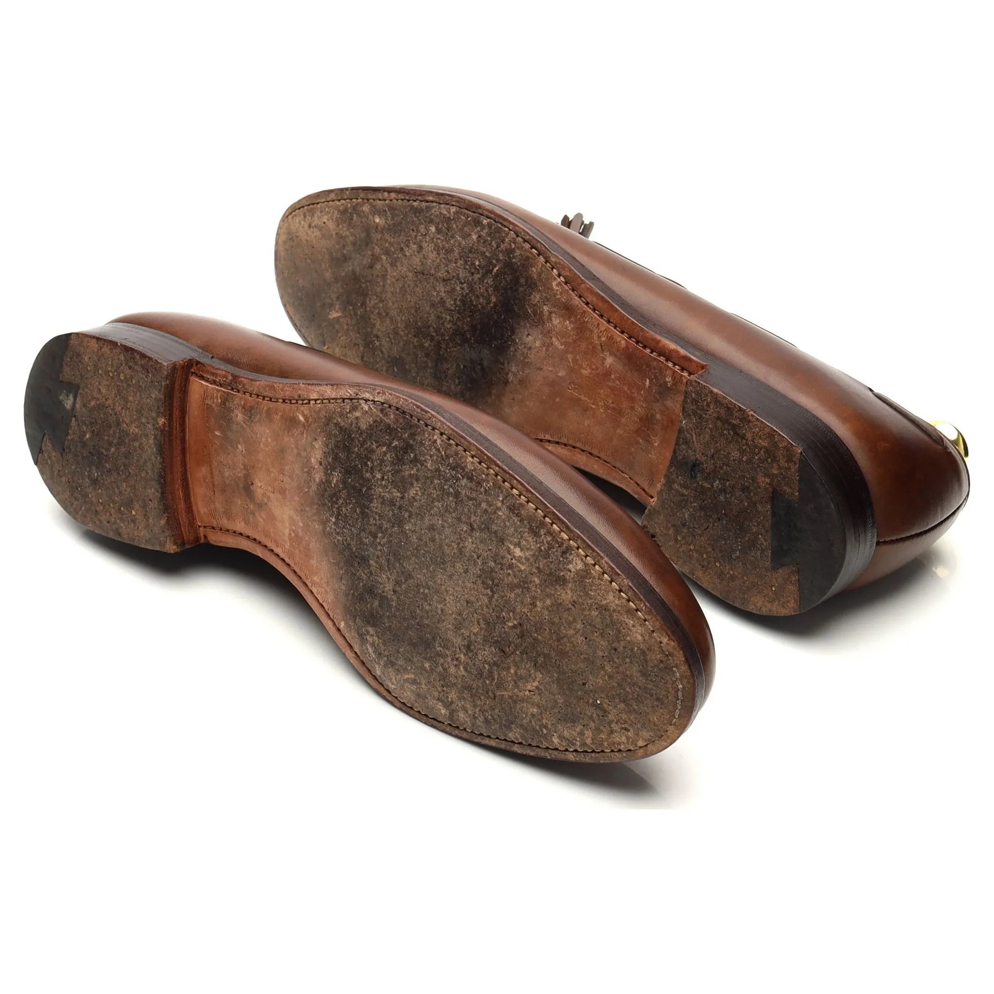 'Cavendish 2' Brown Leather Tassel Loafers UK 8 E