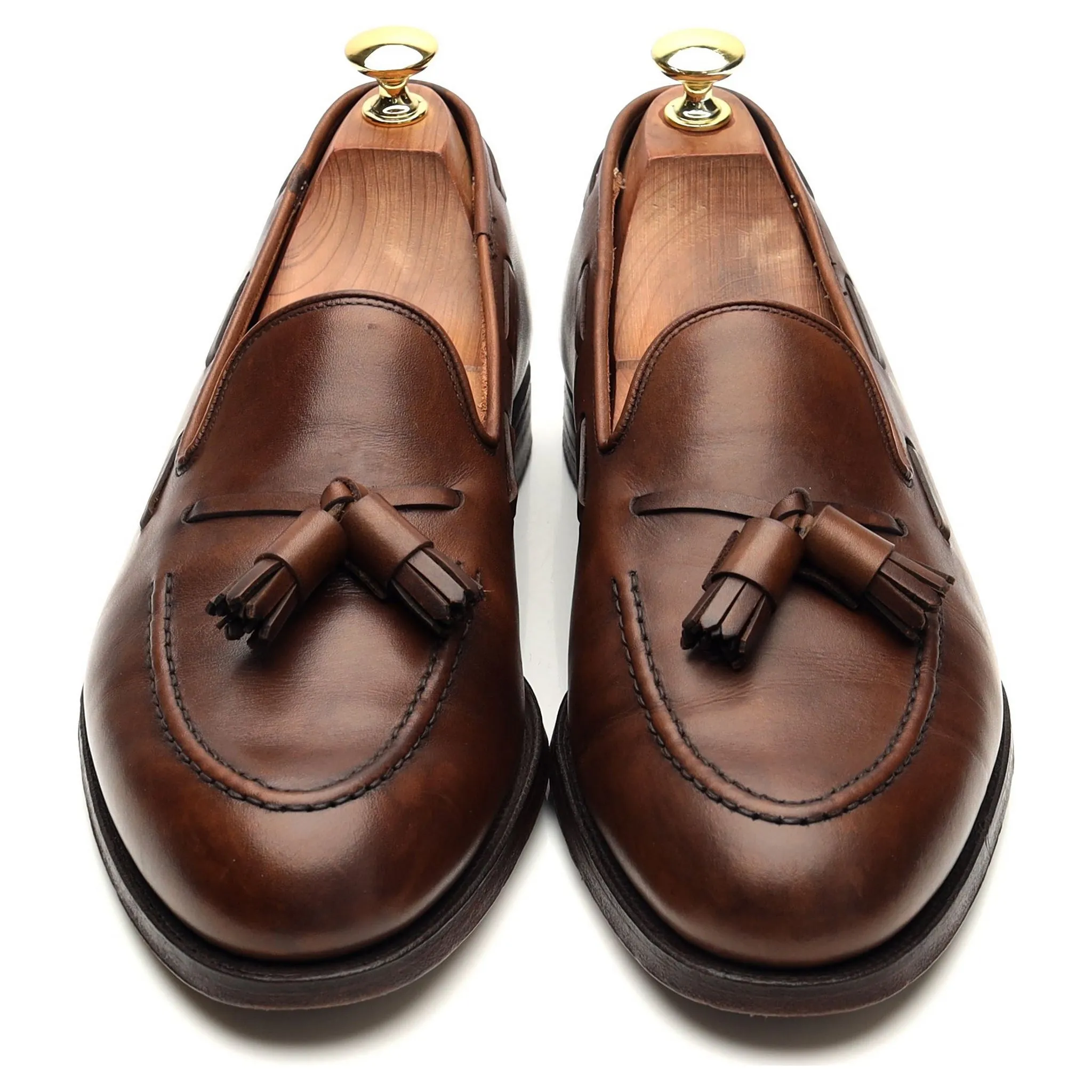 'Cavendish 2' Brown Leather Tassel Loafers UK 8 E