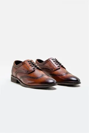 Chaussures Cavani Orleans camel – Richelieu à bout fleuri
