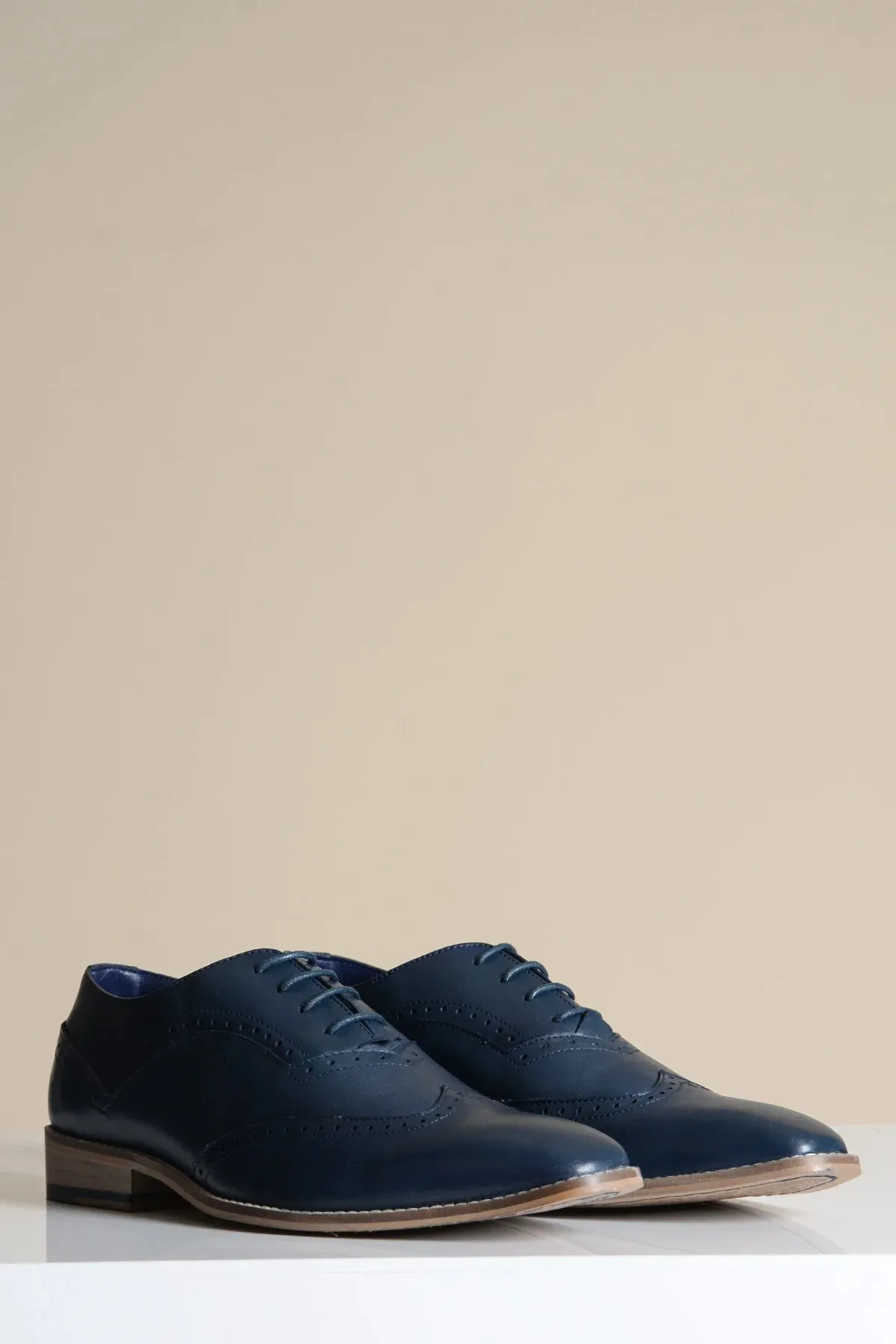 Chaussures en cuir bleu marine, Marc Darcy Dawson - Wingtip brogue