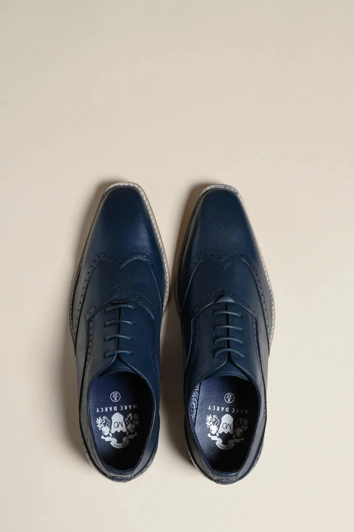 Chaussures en cuir bleu marine, Marc Darcy Dawson - Wingtip brogue