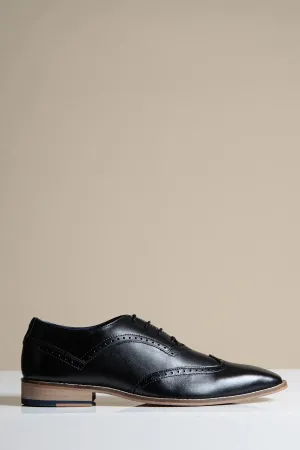Chaussures en cuir noir, Marc Darcy Dawson - Wingtip brogue