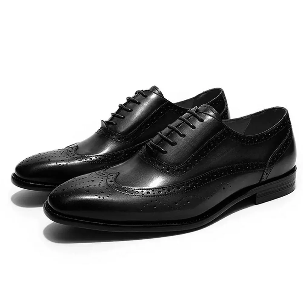 Classic Wing-tip Brogue Style Oxford Men's Dress Shoes