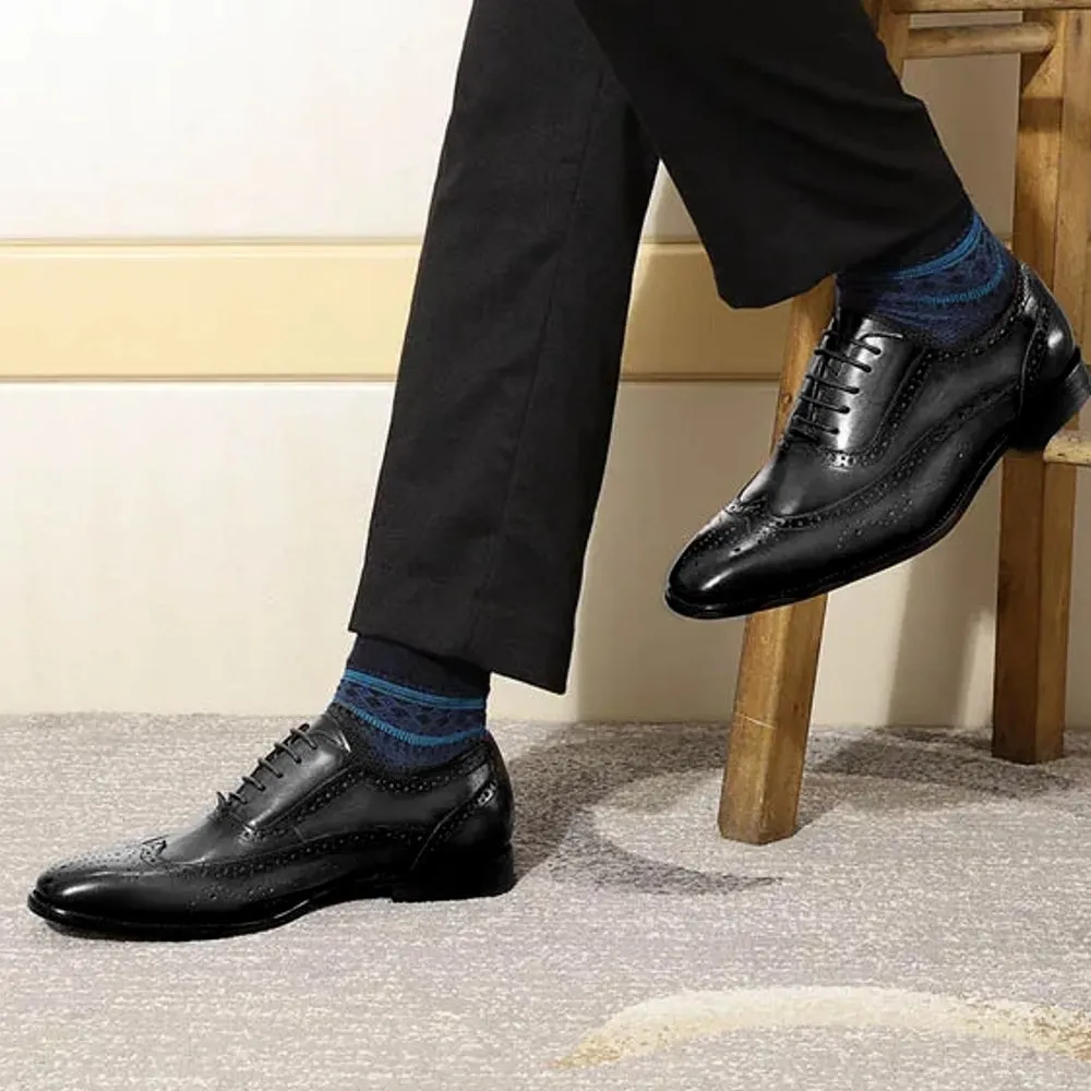 Classic Wing-tip Brogue Style Oxford Men's Dress Shoes