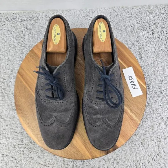 Cole Haan Grand Os Gray Suede Brogue Business Casual Wingtip Oxford Mens 9 M