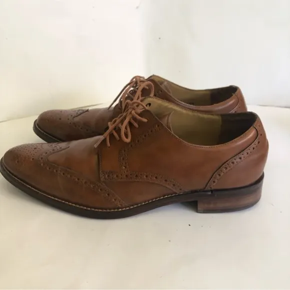 Cole Haan Grand O.S Madison Wingtip Oxford Leather British Tan Mens Size 10.5