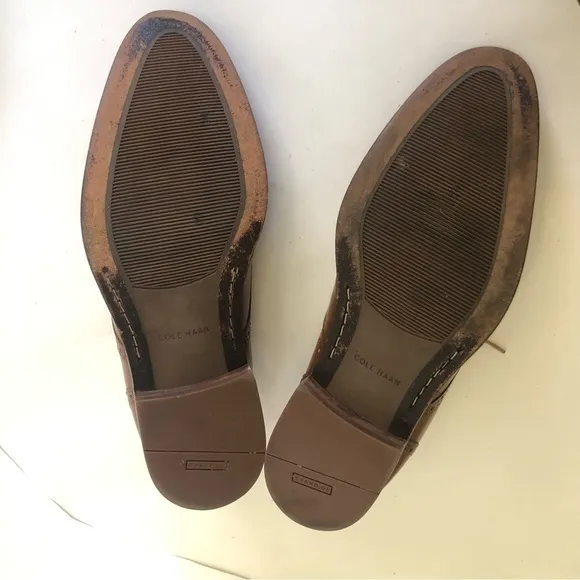 Cole Haan Grand O.S Madison Wingtip Oxford Leather British Tan Mens Size 10.5
