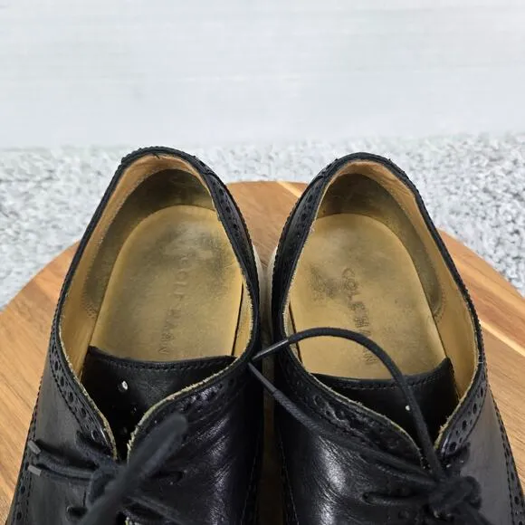 Cole Haan LunarGrand Black Leather Wingtip Brogue Business Casual Oxford Mens 10