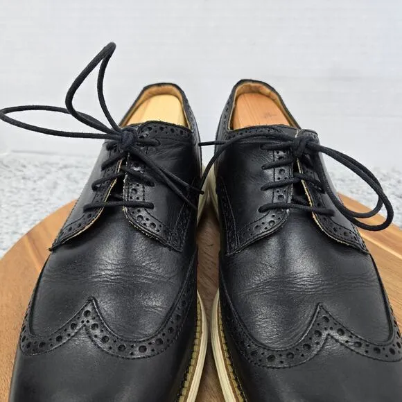Cole Haan LunarGrand Black Leather Wingtip Brogue Business Casual Oxford Mens 10