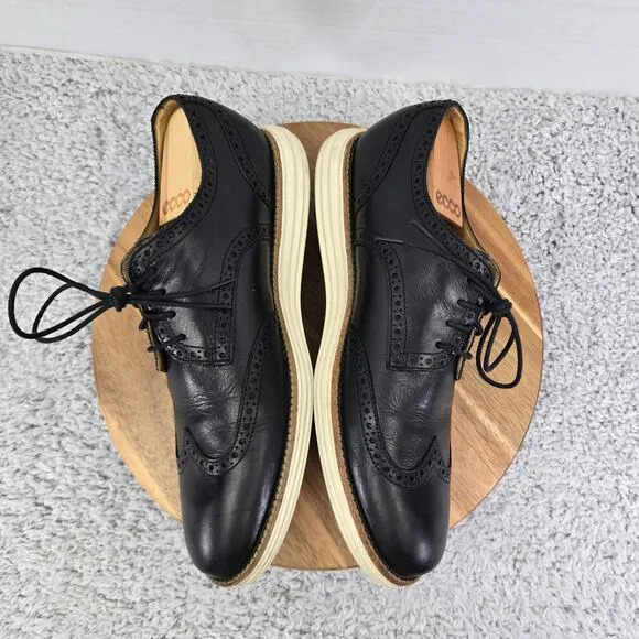 Cole Haan LunarGrand Black Leather Wingtip Brogue Business Casual Oxford Mens 10