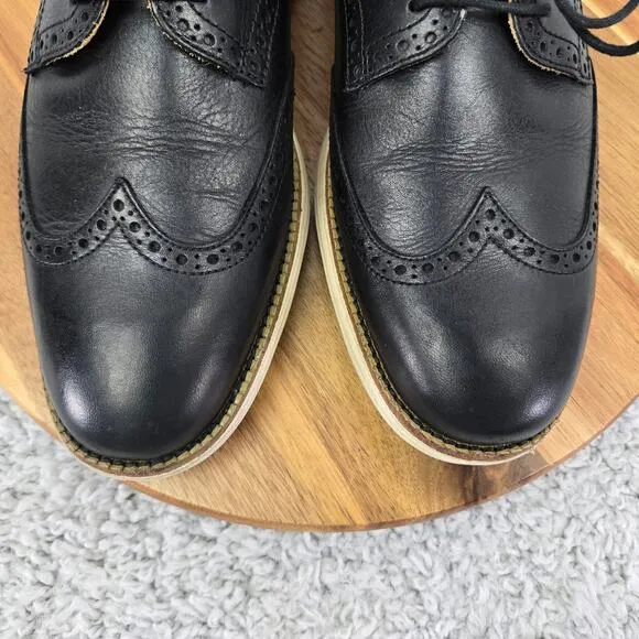 Cole Haan LunarGrand Black Leather Wingtip Brogue Business Casual Oxford Mens 10