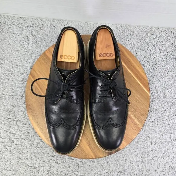 Cole Haan LunarGrand Black Leather Wingtip Brogue Business Casual Oxford Mens 10