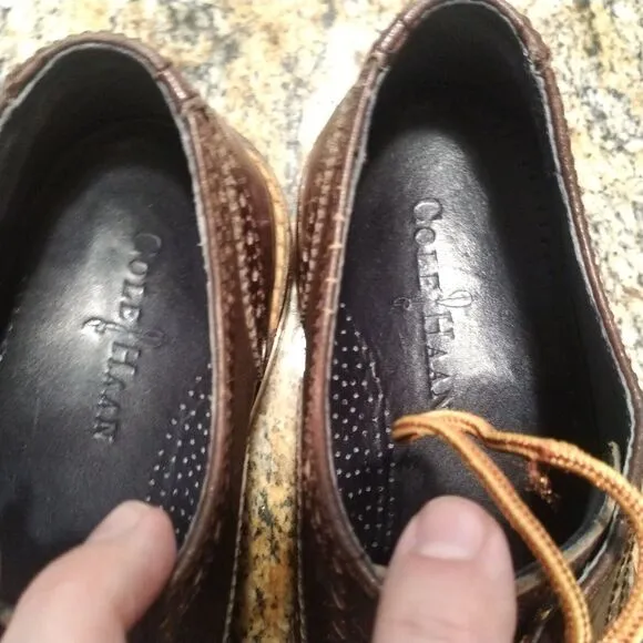 Cole Haan Men's Colton Brogue Wingtip Dress Oxford Shoes C11757 Brown Sz 9M