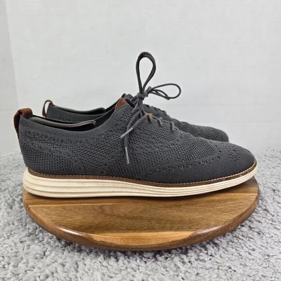Cole Haan OrigianlGrand Gray Stitchlite Wingtip Business Casual Oxford Mens 12 M