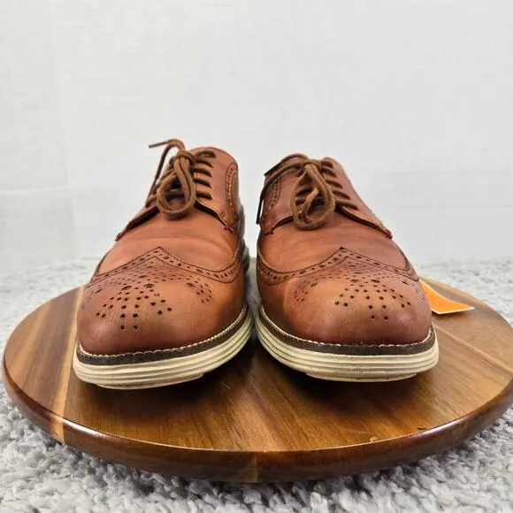 Cole Haan Original Grand Brown Woodbury Long Wingtip Daily Casual Oxford Mens 10