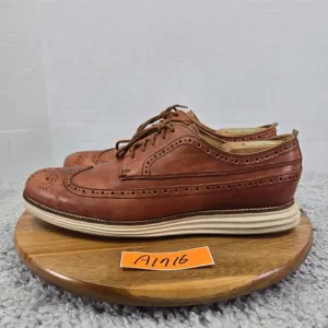 Cole Haan Original Grand Brown Woodbury Long Wingtip Daily Casual Oxford Mens 10