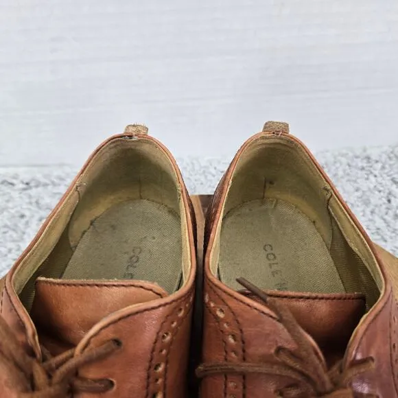 Cole Haan Original Grand Brown Woodbury Long Wingtip Daily Casual Oxford Mens 10