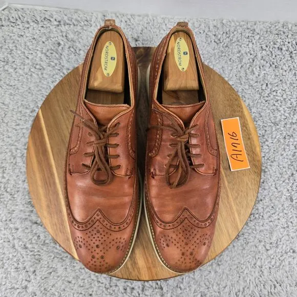 Cole Haan Original Grand Brown Woodbury Long Wingtip Daily Casual Oxford Mens 10
