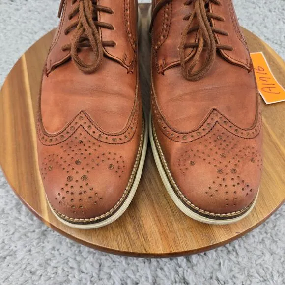 Cole Haan Original Grand Brown Woodbury Long Wingtip Daily Casual Oxford Mens 10