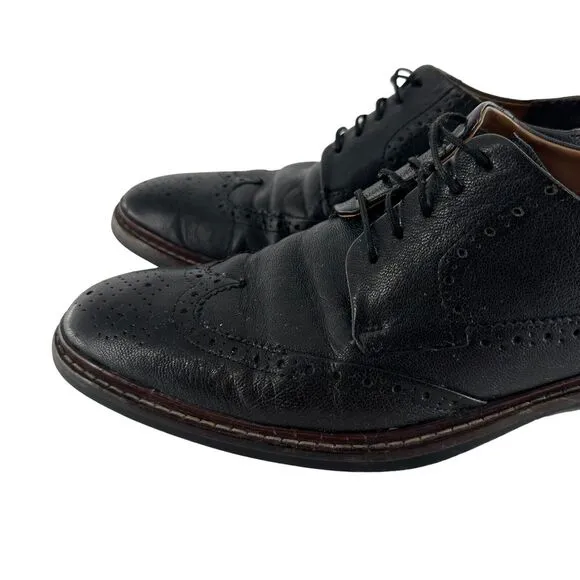 Cole Haan Oxford Shoe Mens 8M Black Leather Grand OS Warren Wingtip Classic