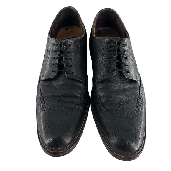 Cole Haan Oxford Shoe Mens 8M Black Leather Grand OS Warren Wingtip Classic