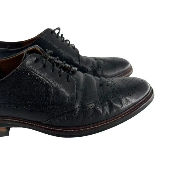 Cole Haan Oxford Shoe Mens 8M Black Leather Grand OS Warren Wingtip Classic