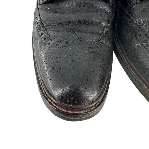 Cole Haan Oxford Shoe Mens 8M Black Leather Grand OS Warren Wingtip Classic