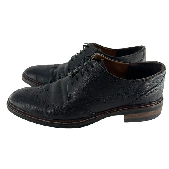 Cole Haan Oxford Shoe Mens 8M Black Leather Grand OS Warren Wingtip Classic