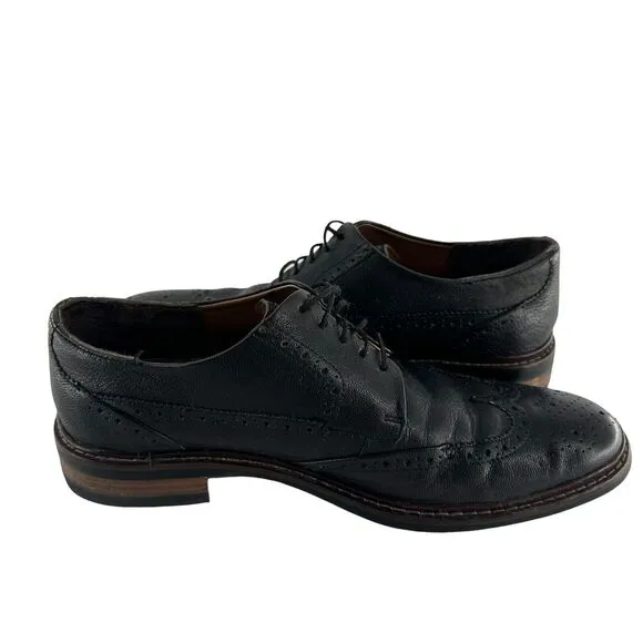 Cole Haan Oxford Shoe Mens 8M Black Leather Grand OS Warren Wingtip Classic