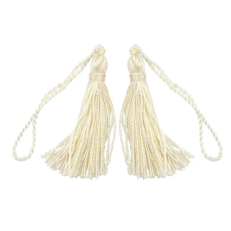 CREAM RAYON TASSEL, 4 PIECES, 5CM