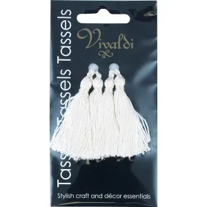 CREAM RAYON TASSEL, 4 PIECES, 5CM
