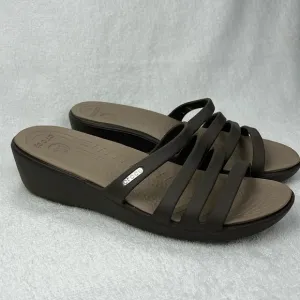 Crocs, brown sandals, worn once