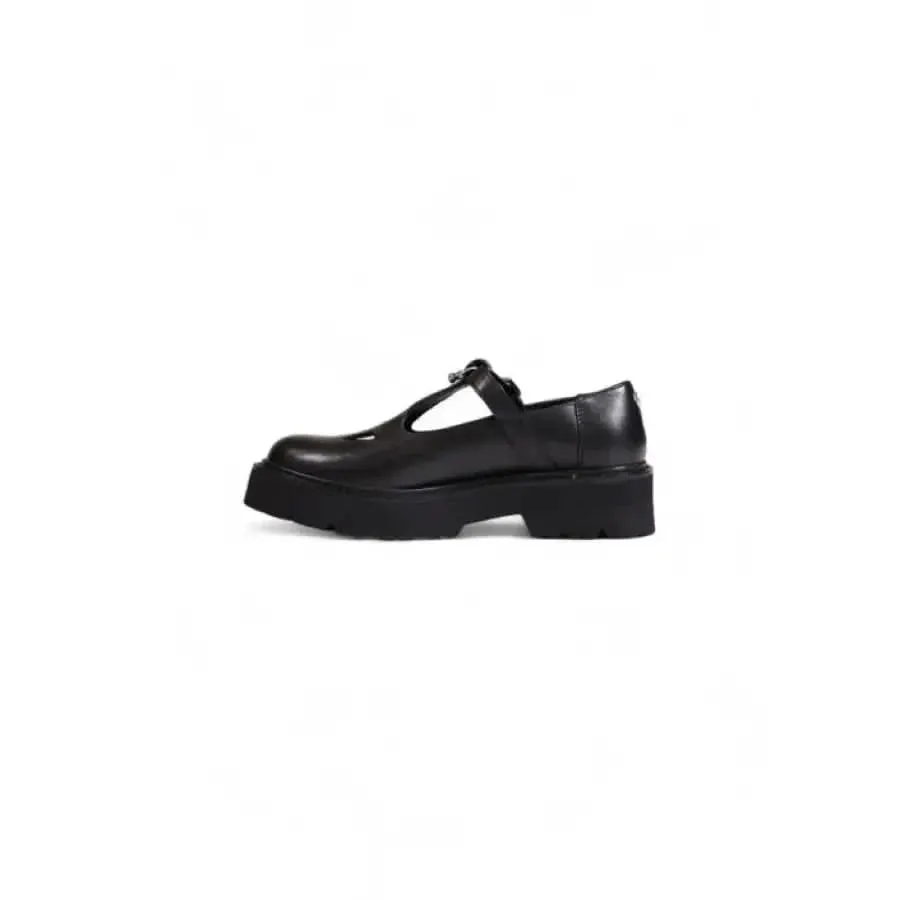 Cult Women Black Plain Leather Sandals