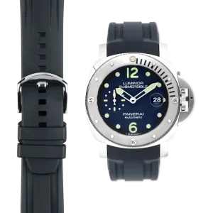 Curved End Rubber Strap for Panerai Luminor Submersible Models with Tang Buckle