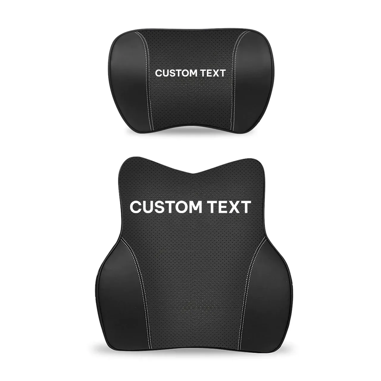 Custom Text For Car Headrest Neck Pillow and Lumbar Support Back Cushion Kit, Compatible with All Cars, Memory Foam Erognomic Design Universal Fit Muscle Pain and Tension Relief for Car Seat FJ13992