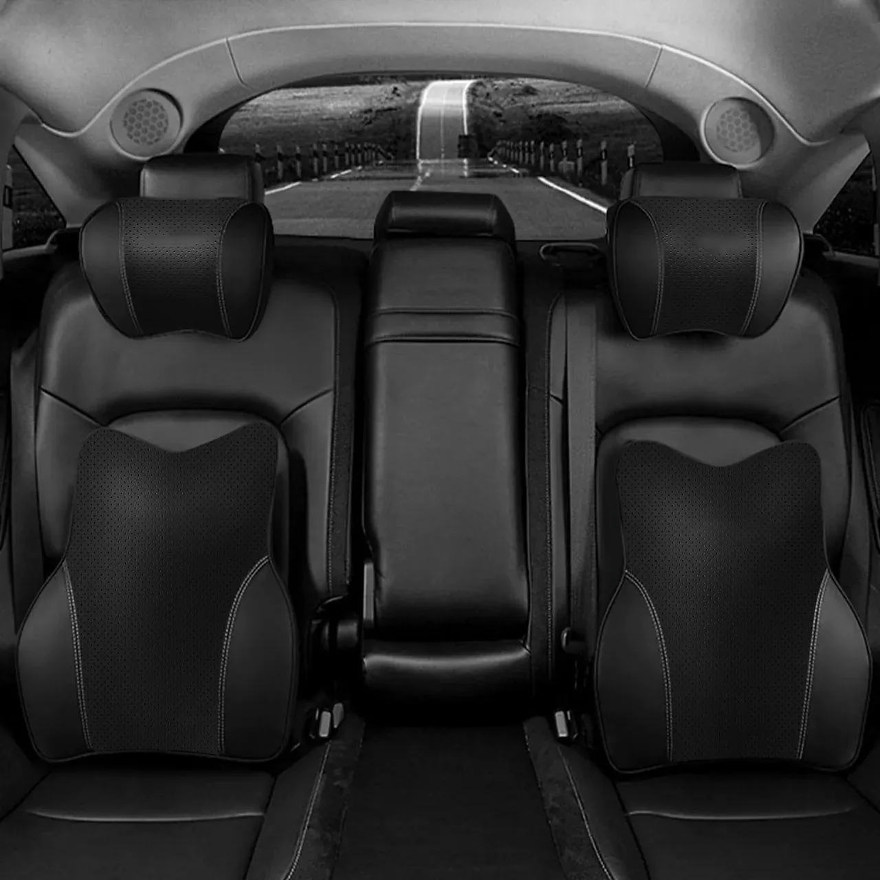 Custom Text For Car Headrest Neck Pillow and Lumbar Support Back Cushion Kit, Compatible with All Cars, Memory Foam Erognomic Design Universal Fit Muscle Pain and Tension Relief for Car Seat MC13992
