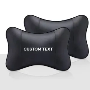 Custom Text For For Thickened Foam Car Neck Pillow, Compatible with All Cars, Soft Leather Headrest (2 Pieces) for Driving Home Office MT13990