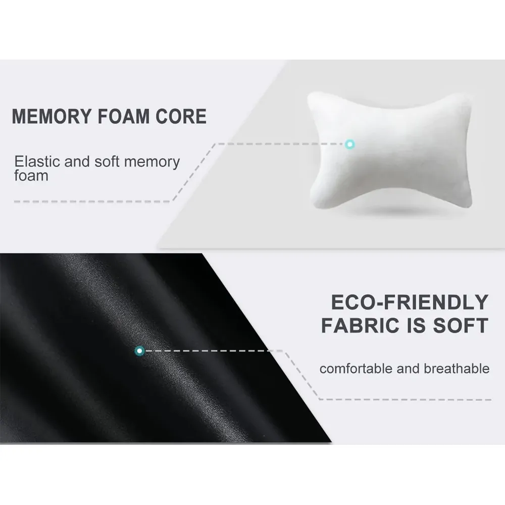 Custom Text For For Thickened Foam Car Neck Pillow, Compatible with All Cars, Soft Leather Headrest (2 Pieces) for Driving Home Office MT13990