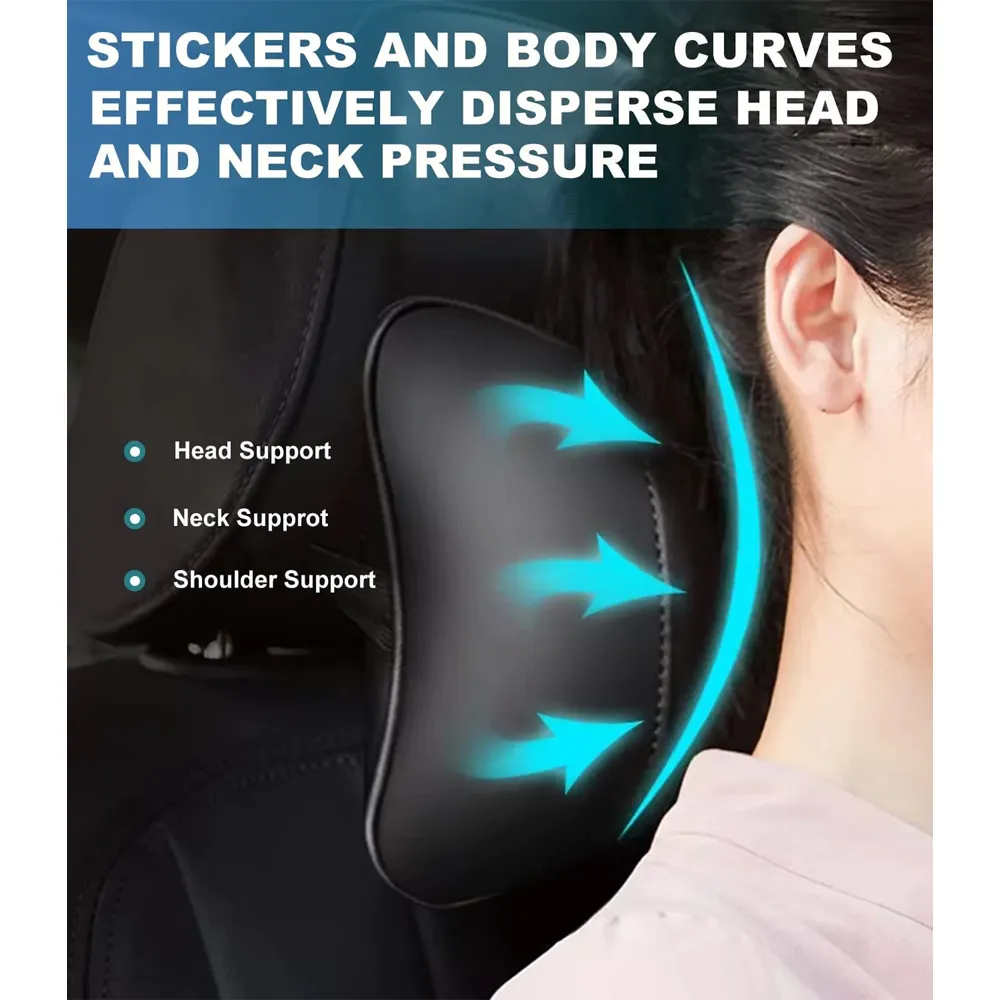 Custom Text For For Thickened Foam Car Neck Pillow, Compatible with All Cars, Soft Leather Headrest (2 Pieces) for Driving Home Office MT13990