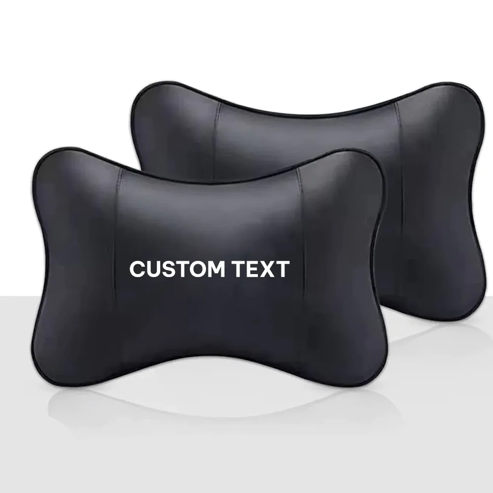Custom Text For For Thickened Foam Car Neck Pillow, Compatible with All Cars, Soft Leather Headrest (2 Pieces) for Driving Home Office MT13990