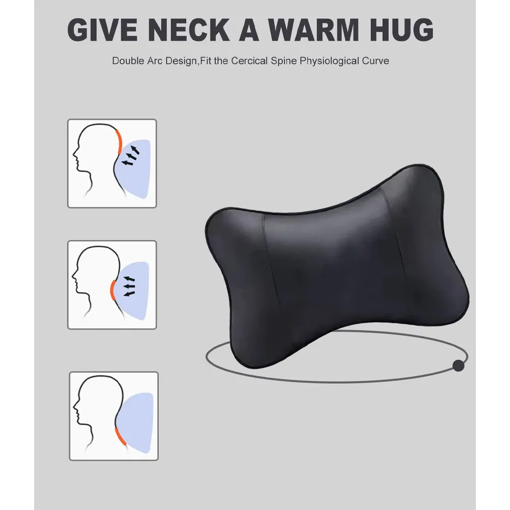 Custom Text For For Thickened Foam Car Neck Pillow, Compatible with All Cars, Soft Leather Headrest (2 Pieces) for Driving Home Office SU13990